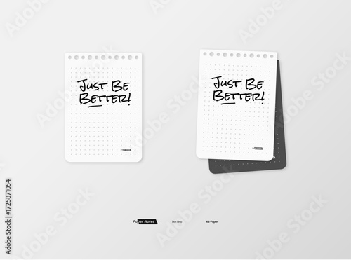 Set of binder paper note sheet isolated vector graphic