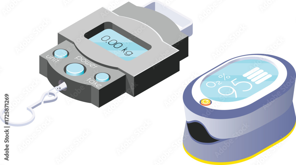 Fototapeta premium set of smart gadgets isolated on white