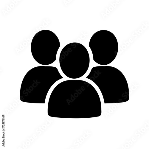 Silhouette icon of a group of people, symbolizing teamwork and collaboration