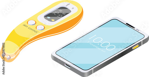 set of smart gadgets isolated on white 