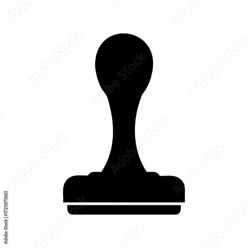 Black silhouette image of a rubber stamp commonly used for legal documents