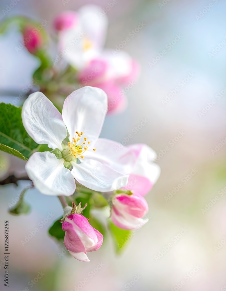 Obraz premium Delicate apple blossoms in soft focus