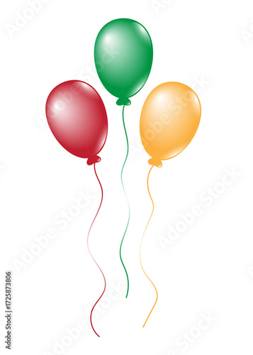 Colorful balloons isolated on white