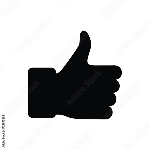 Black silhouette vector icon of a thumbs hand gesture on a white background.