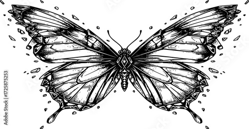 black and white butterfly