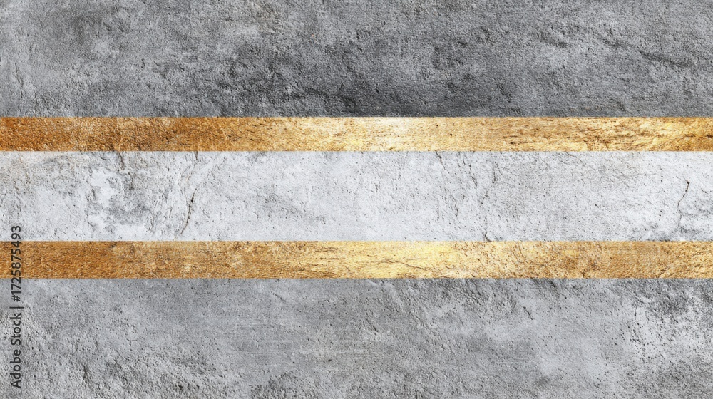Fototapeta premium A textured surface combines gray stone with smooth golden stripes. This artistic design creates a modern and elegant backdrop ideal for various creative projects.