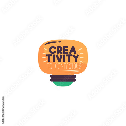 Creative Light Bulb Sticker with Motivational Quote