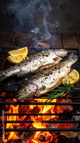 Grilled fish on a barbecue
