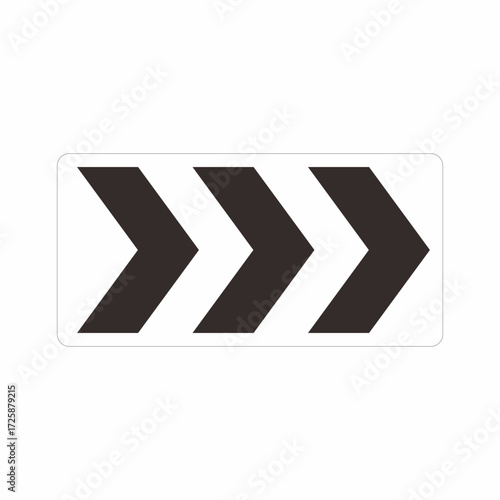 Street Sign. ROUNDABOUT DIRECTIONAL (3 CHEVRONS)