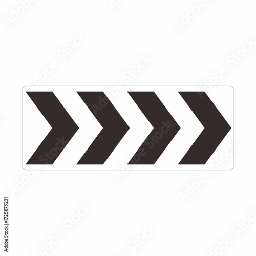 Street Sign. ROUNDABOUT DIRECTIONAL (4 CHEVRONS)