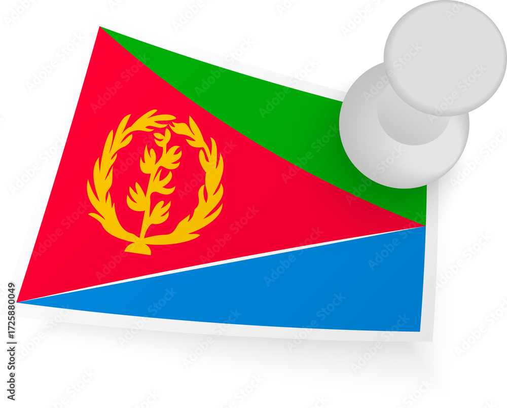 Fototapeta premium Eritrea Flag with Pin