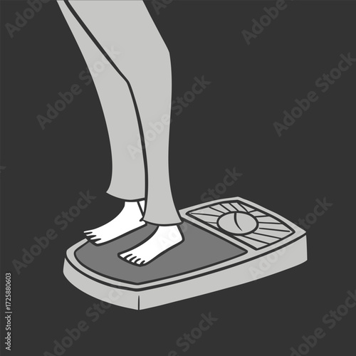 woman legs in high a scale