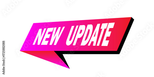 Colorful geometric sticker for announcing a recent software upgrade or important information notification on a website