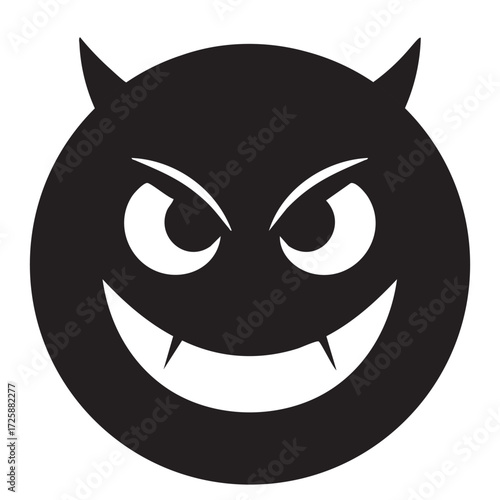 vector illustration of black angry face