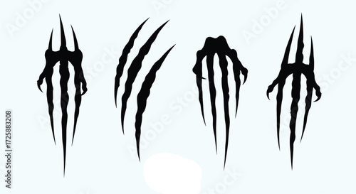 Abstract claw marks and spooky hand imprints.