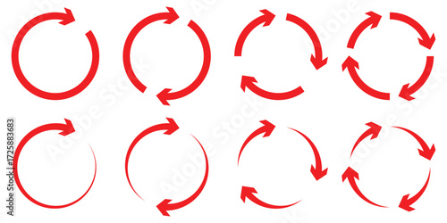 circle arrow icon set. circular arrow icon, refresh, reload, rotation. Green recycle vector icon symbol. Repeat and reload icons set and arrow rotation circle. Circle arrow clipart isolated 