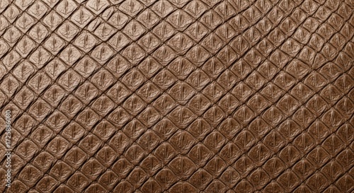 Schilderij op canvas Detailed brown alligator skin texture with intricate diamond-shaped scales creat