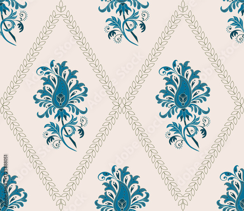 Vector Hand drawn colourful geometric flowers Motifs African boho paisley, seamless patterns with floral for fabric Ethnic Indian Pattern, textiles, clothing, wrapping paper, backdrop, banner.
