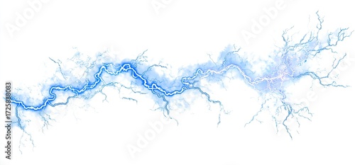 Abstract illustration of light blue lightning bolts