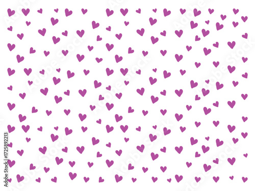 seamless pattern of simple pink hearts isolated on transparent PNG for wrapping paper or fabric. hand-drawn style. vector illustration. seamless pattern, vector drawing, wide horizontal