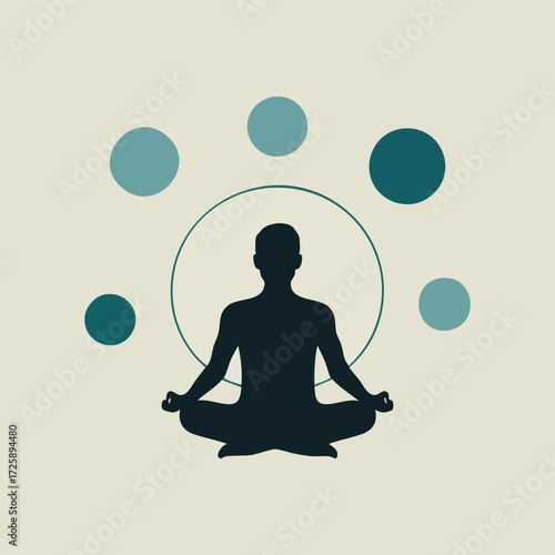 Minimalistic vector illustration celebrating International Day of Non-Violence with dove, peace hand sign, globe, heart symbols, and abstract harmony shapes in flat solid colors.