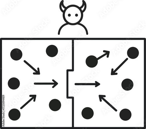 Maxwell Paradox Thermodynamics – Minimal Vector Diagram
