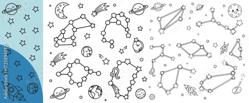 Hand drawn scientific diagrams of molecular structures and chemical formulas with musical notes scattered across a blue textured background