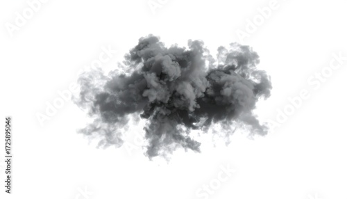 Dark gray ink cloud on white