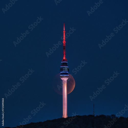 The Aval Tower with the bloody moon in the background...