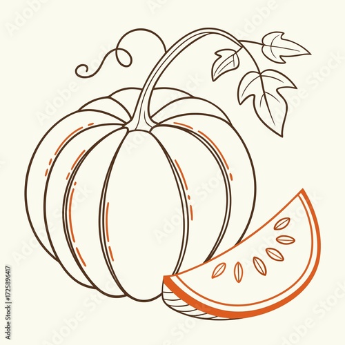 vector illustration of vegetables pumkin