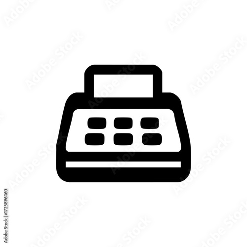 Cash register symbol representing retail checkout, point of sale, shopping, small business, and store transactions.