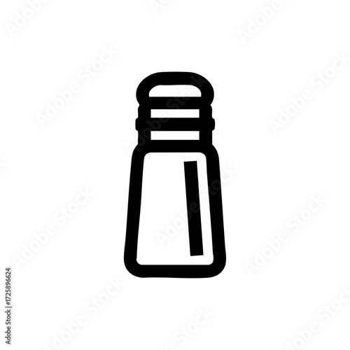 Black outline of a salt shaker representing cooking, seasoning, and food preparation essentials.
