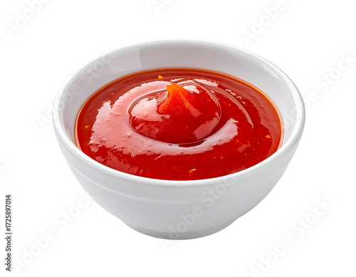Wallpaper Mural White ceramic bowl with red chili sauce isolated png transparent background Torontodigital.ca