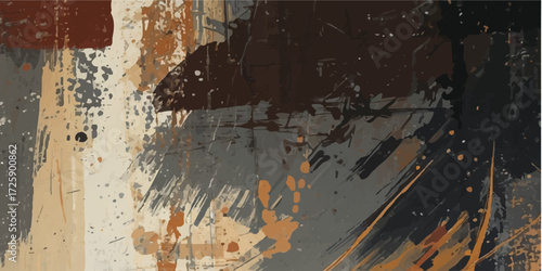Old vintage grunge wall texture with colorful graffiti paint and torn paper artwork pattern.