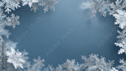 winter frame of delicate snowflakes
