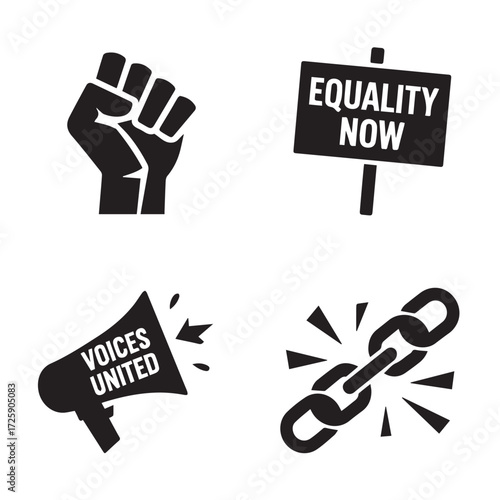 Comprehensive Activism, Protest, and Social Justice Vector Icons Set