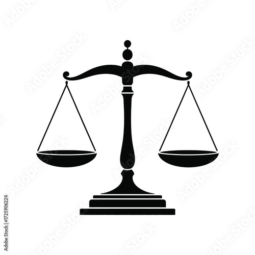 Black silhouette of a classic balance scale