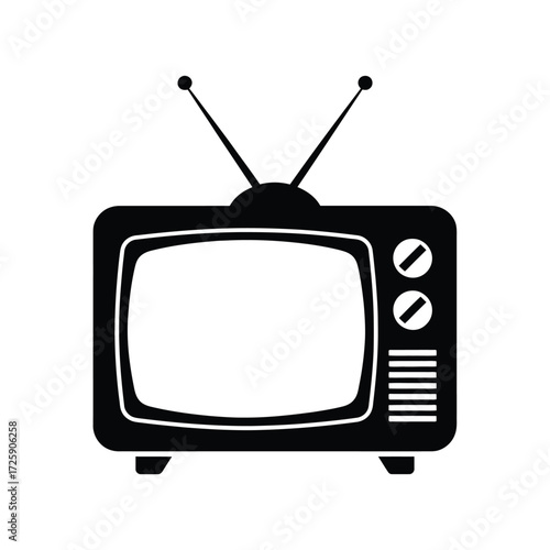 Vintage television set with antennas and knobs
