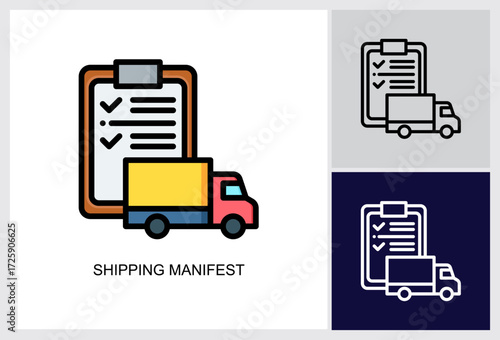 Shipping Manifest icon Multi Style Vector Illustration 