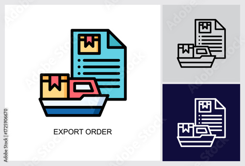 Export Order icon Multi Style Vector Illustration 