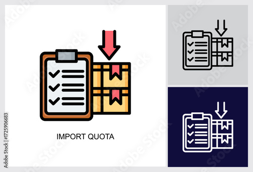 Import Quota icon Multi Style Vector Illustration 