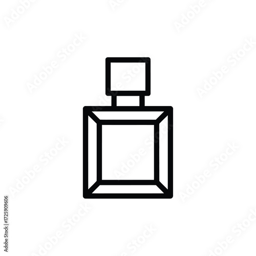 Simple outline icon of a square perfume bottle