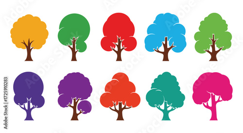 Colorful trees for a vibrant natural environment design.