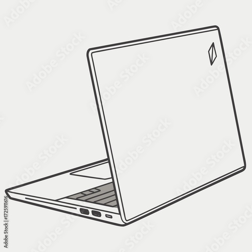 a minimalistic laptop vector illusration