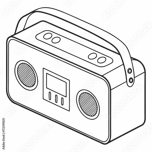 illustration of a digital music box