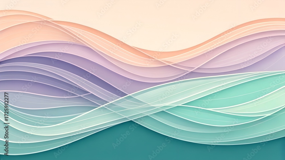 Fototapeta premium Abstract Pastel Wave Background: Soft Color Gradient Texture