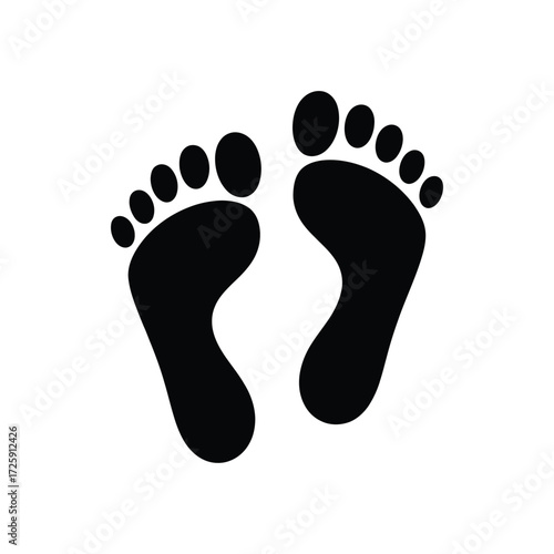 Black footprints icon on white background