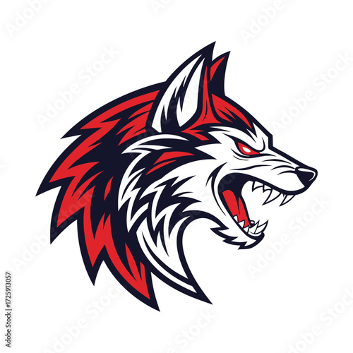 Aggressive wolf mascot logo for esports teams