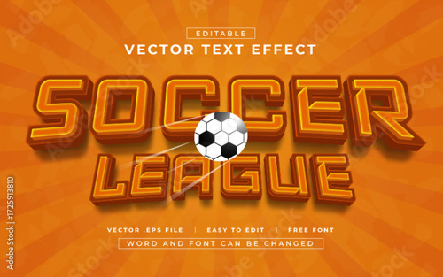 Soccer League 3D editable text effect style