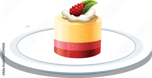 vector illustration of a cake on a plate 